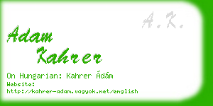 adam kahrer business card